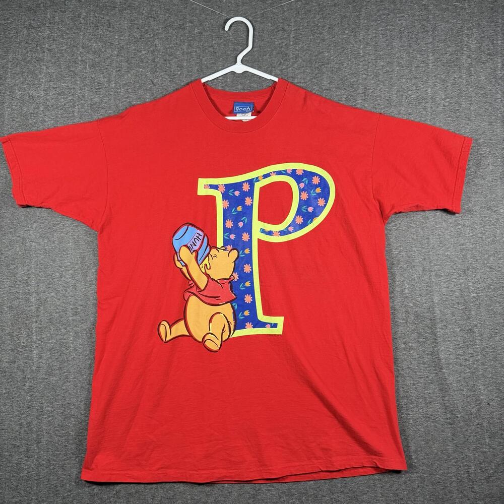 Vintage Pooh Shirt Mens 3XL Red Winnie The Pooh Hunny Disney Graphic Tee USA